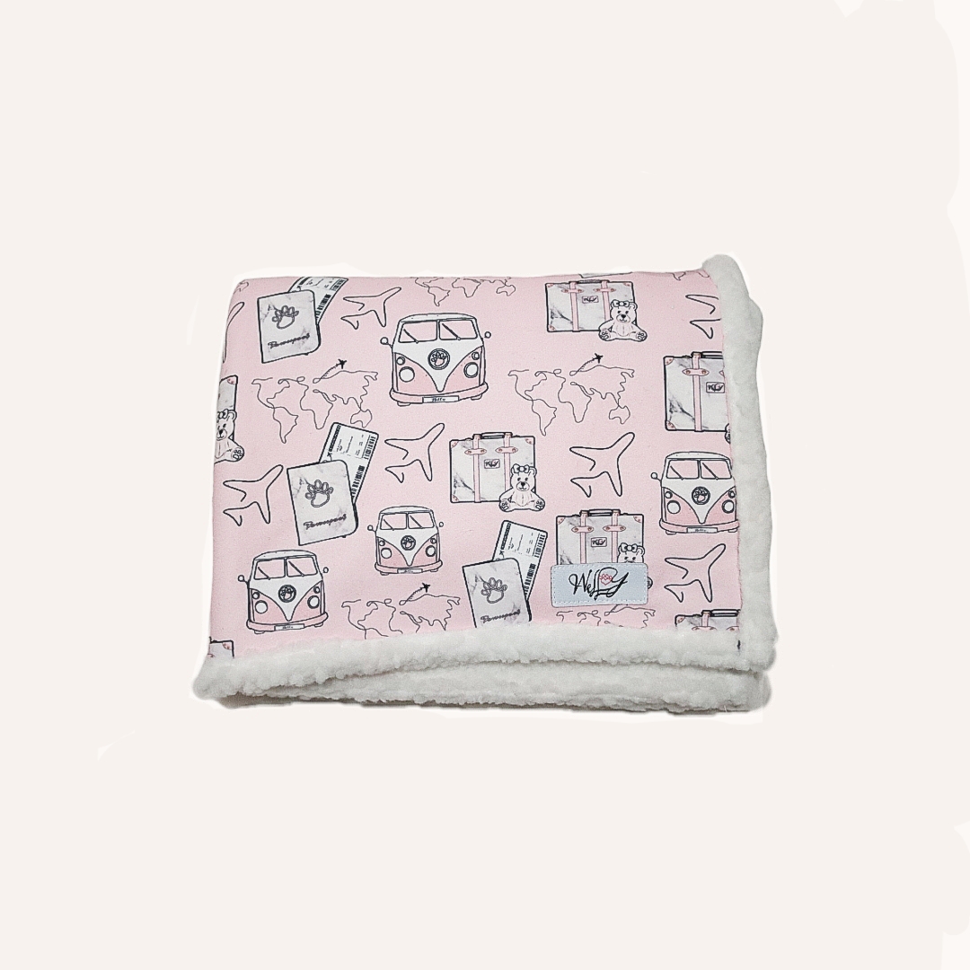 Blanket - Paws around the world -PINK