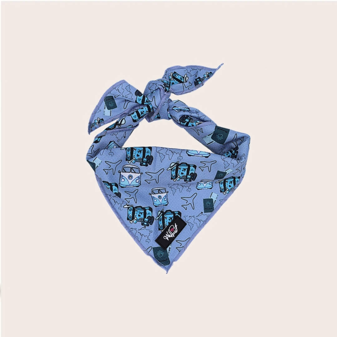 Bandana - Paws around the World -BLUE