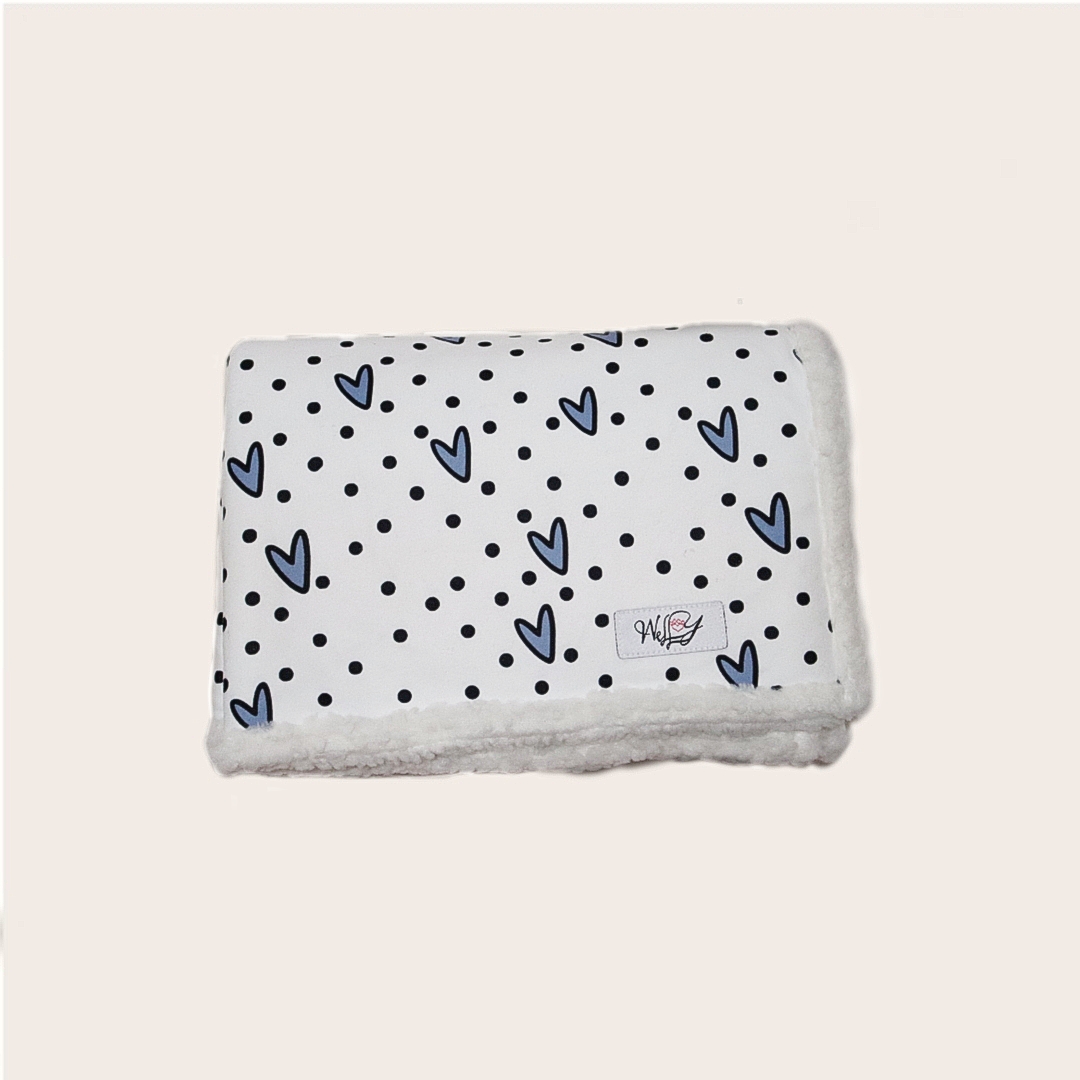 Blanket - Dots of Love -BLUE/GREY