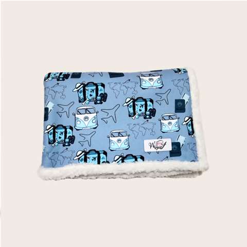 Blanket - Paws around the world -BLUE